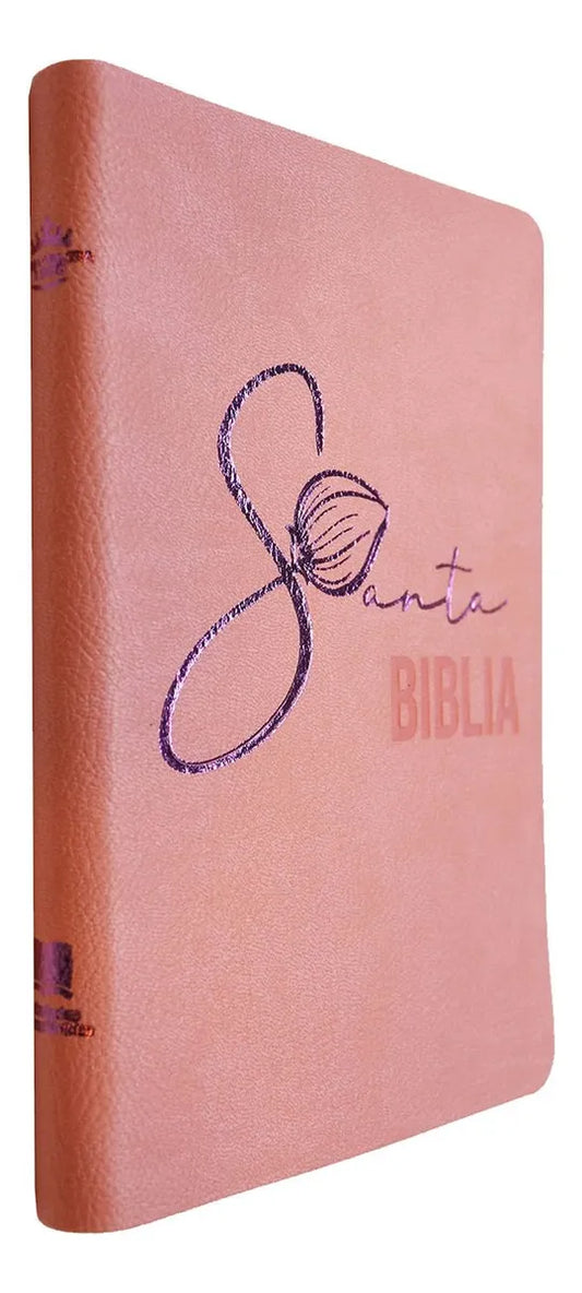 Biblia mediana letra grande RVR60 – QR Rosa – Canto rosado