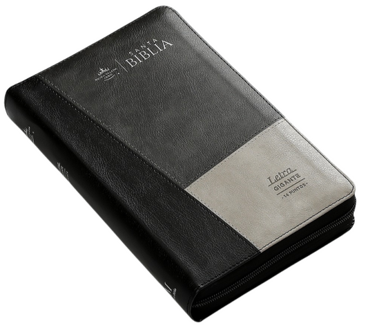 Biblia manual letra gigante RVR60 con indice y cierre – Iconic Negro Gris Gris