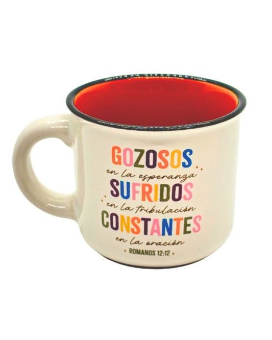 Taza- Pequeñas Bendiciones, 3 onzas: Gozosos, Sufridos y Constantes