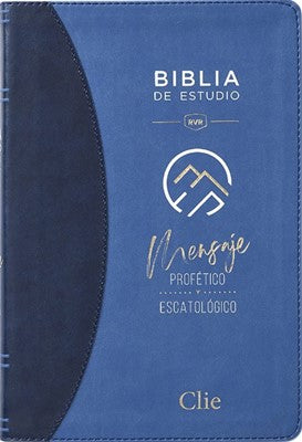 Biblia de estudio mensaje profético y escatológica azul con índice RVR