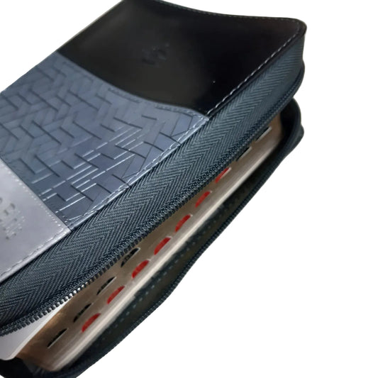 Biblia Con Cierre Compacta 11 Puntos RV1960, Imit Tricolor Negro- Gris Con Índice/ Mundo Biblia