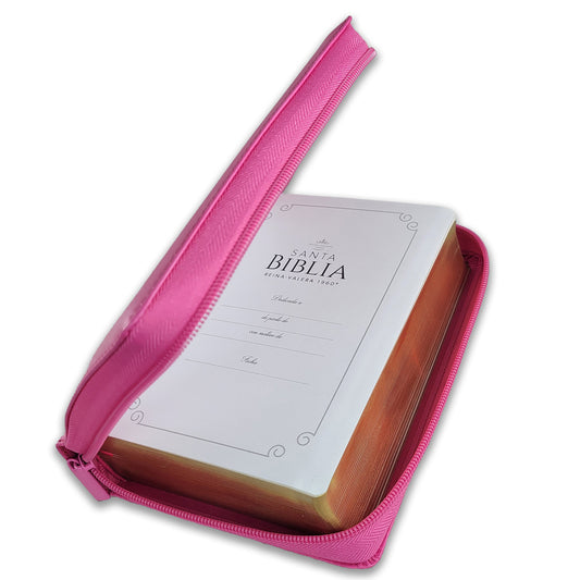 Biblia compacta con Cierre Letra 11 puntos imitación piel fucsia RV1960