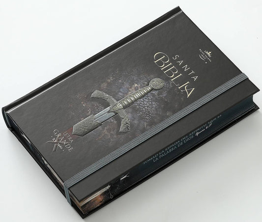 Biblia RVR60  Espada Tamaño manual, Letra grande 12  puntos / tapa dura con elástico
