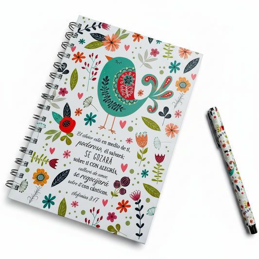 Libreta con Bolígrafo: “El Señor se Goza en Ti”