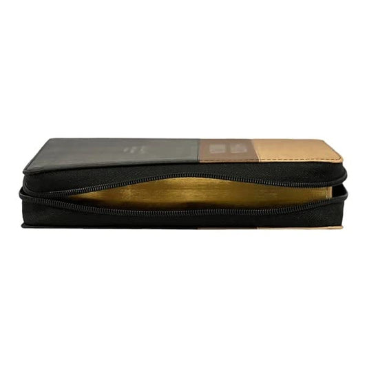 Biblia Con Cierre Letra Gigante Manual 14 Puntos RV1960- Imit Piel Beige-Café Y Negro