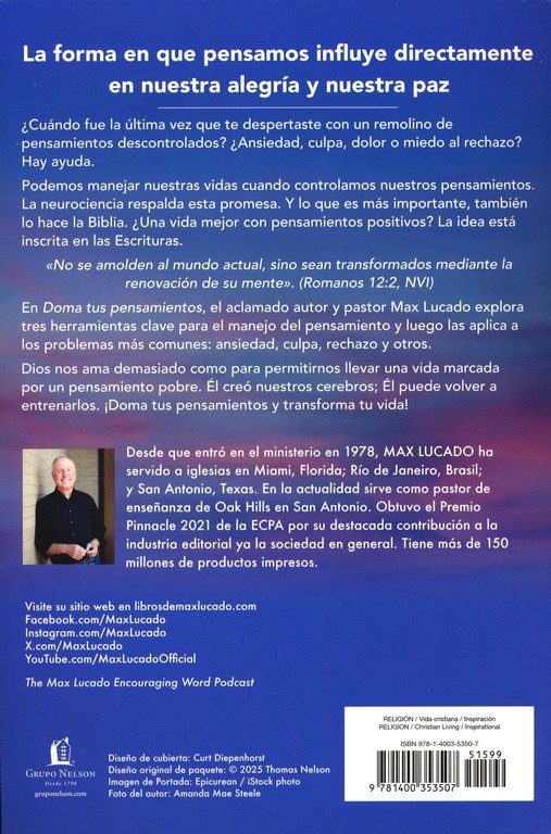 Doma tus pensamientos/ Max Lucado