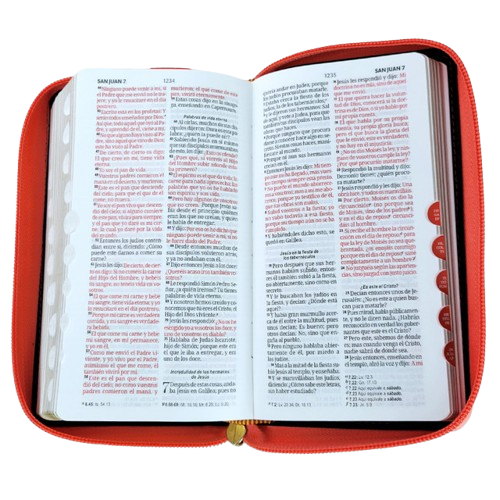 Biblia chequera RVR60 – Contempo tricolor coral – Cierre – Índice