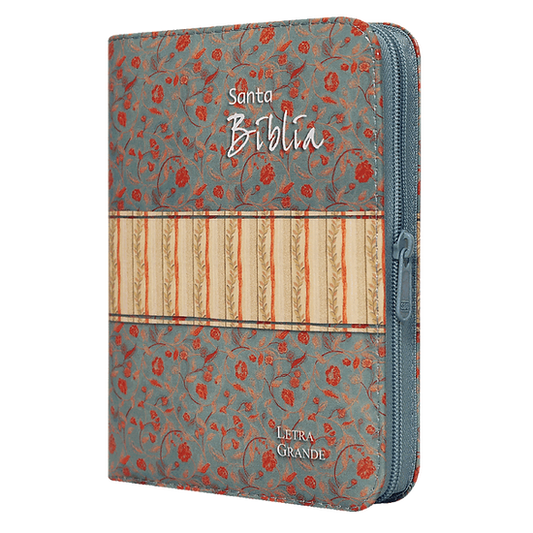 Biblia chica floreada / Gris – Cierre / RV1960