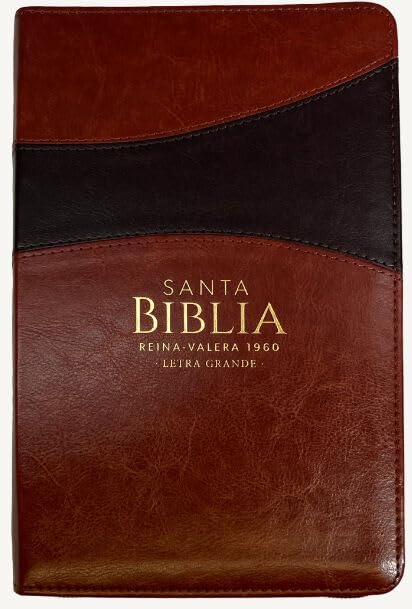 Biblia con Cierre Letra Grande 12 puntos RV1960, imit piel marrón y café/ Mundo Biblia