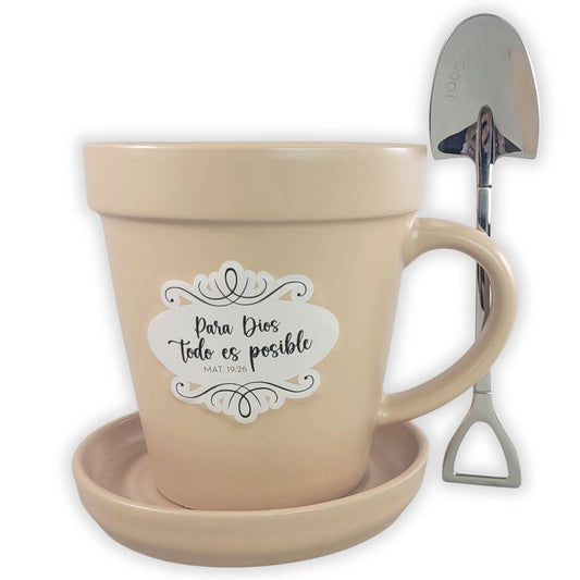Taza Sembrador 14 oz / Todo es posible - Mateo 19:26