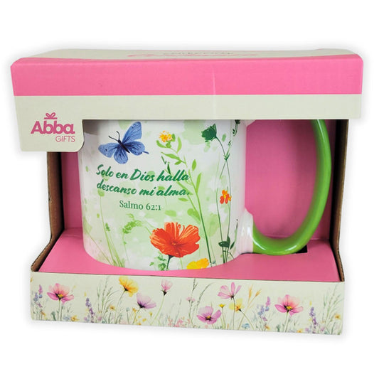 Taza 17 oz "Solo en Dios halla descanso mi alma" - Colección Confianza