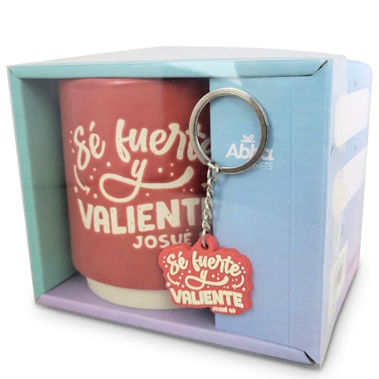 Pack Taza y Llavero,14 Oz: Sé fuerte y valiente - Josué 1:9