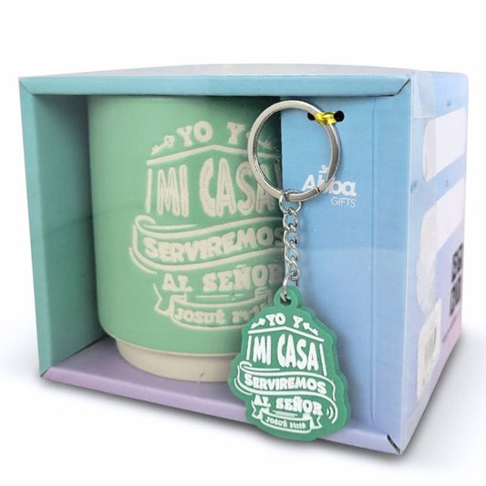 Pack Taza y Llavero, 14 Oz: Yo y mi casa - Josué 24:15