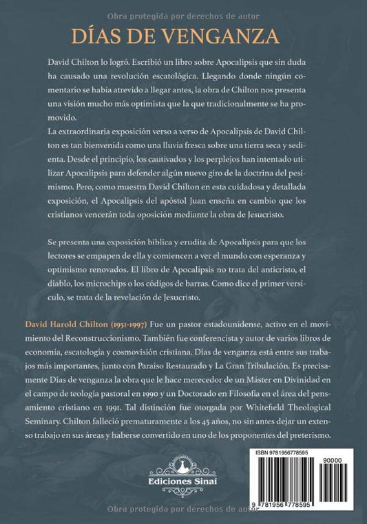 Dias De Venganza/ David Chilton/ Ediciones Sinai