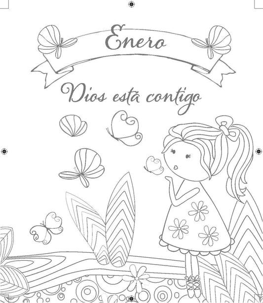 Devocional ilustrado para niñas, 366 días de devocionales para colorear/ Carolyn Larsen