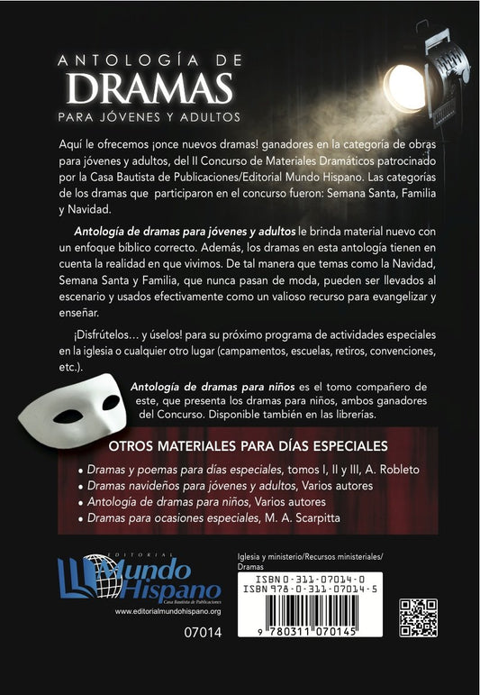 Antología de dramas para jóvenes y Adultos/ Irma Chávez/ Mundo Hispano