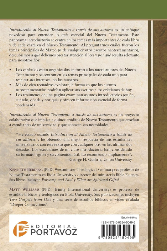 Introducción al nuevo testamento a través de sus autores/ Kenneth Berding/ Portavoz