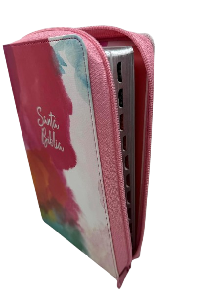 Biblia Letra Gigante Manual Imitación piel Acuarela con índice y Cierre RV1960
