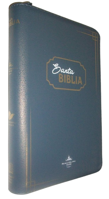 Biblia Mediana  Letra Grande / Imitación Azul / Cierre / RV1960