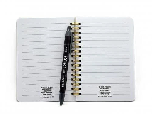 Pack Libreta y Bolígrafo  “Hombre de Dios” 1 Crónicas 28:20