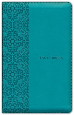 Biblia Letra Grande Tamaño Manual / Símil Piel  Aqua con Cremallera / RV196