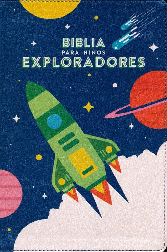 Biblia para niños exploradores Azul cósmico símil piel RV1960