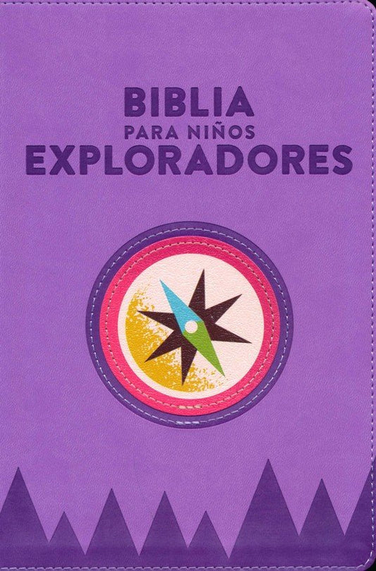 Biblia para niños exploradores Compas lavanda símil piel RV1960