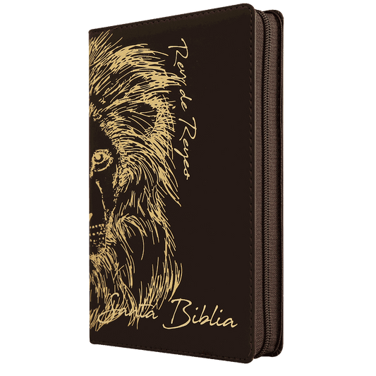 Biblia mediana con cierre e índice León / Cafe RV1960