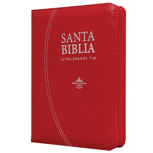 Biblia chica con letra grande RV 1960 rojo con cierre e indice