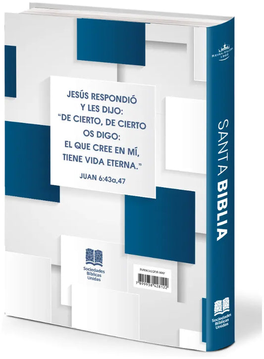 Biblia RVR60 mediana letra grande mayúscula - Azul