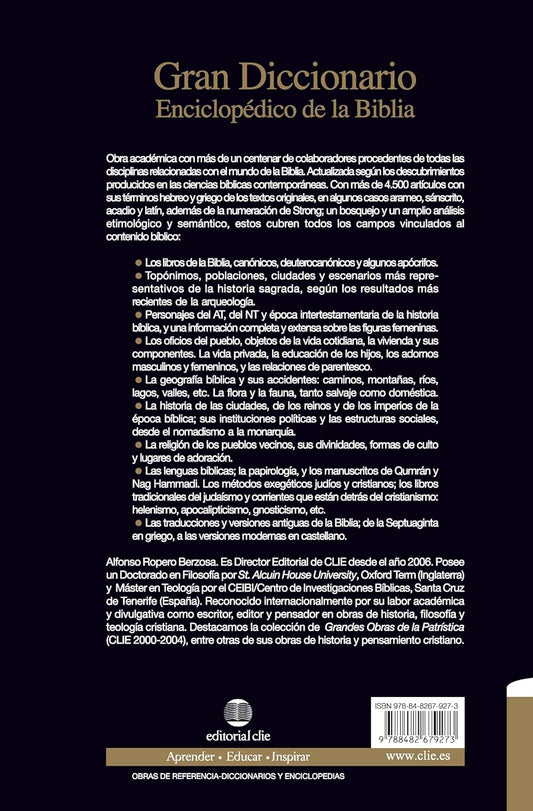 Gran diccionario enciclopédico de la biblia TD/ Alfonso Ropero/ CLIE