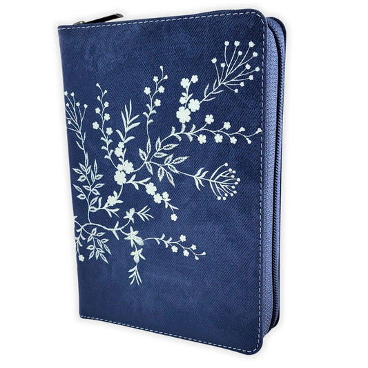 Biblia RVR1960 compacta letra grande de mezclilla / con cierre y índice