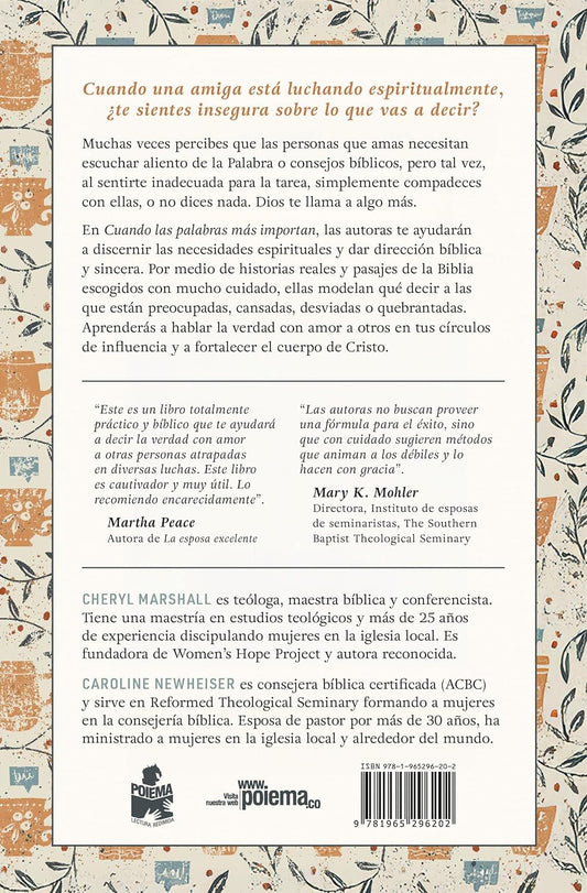Cuando las palabras mas importan/ Cheryl Marshall
