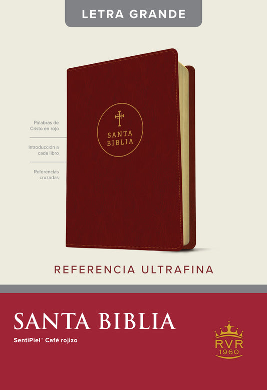 Biblia de referencia ultrafina letra grande RVR60 – Café rojizo