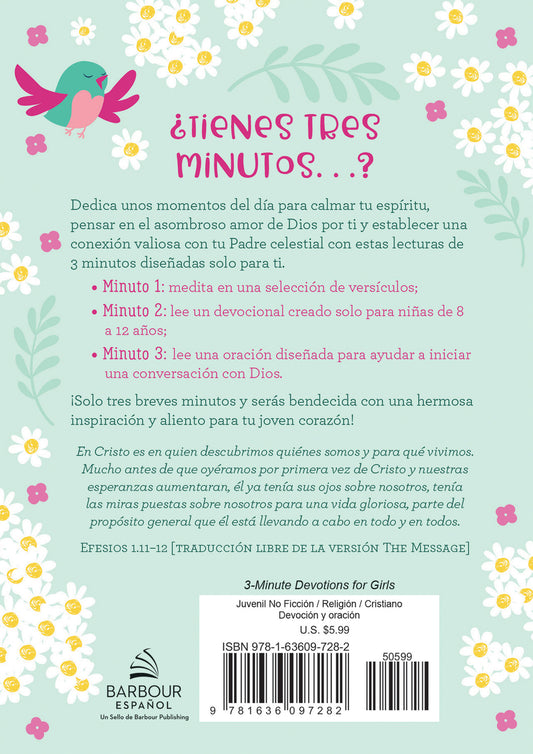 Devocionales de 3 minutos: Para niñas/ Barbour Español