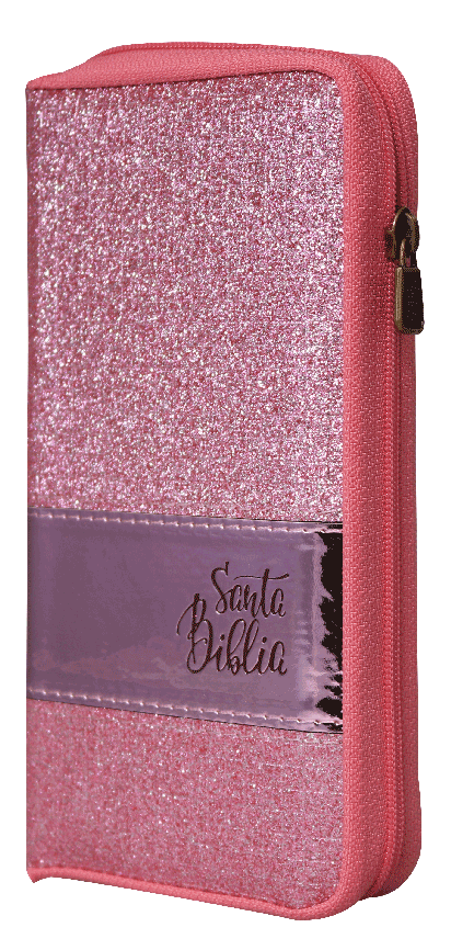 Biblia de cartera con cierre/ RV1960 rosa/Dorado