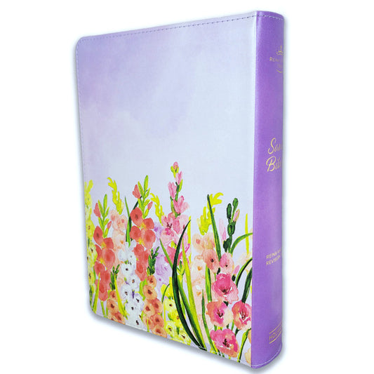 Biblia Letra Gigante Manual Imitación piel lavanda con índice y Cierre RV1960
