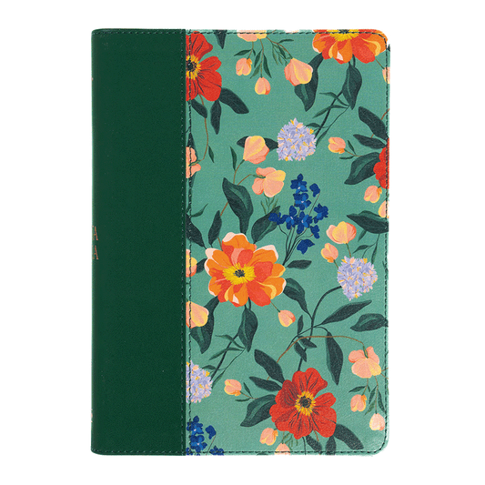 Biblia letra grande edición especial RVR60 – Verde floreado – Símil Piel