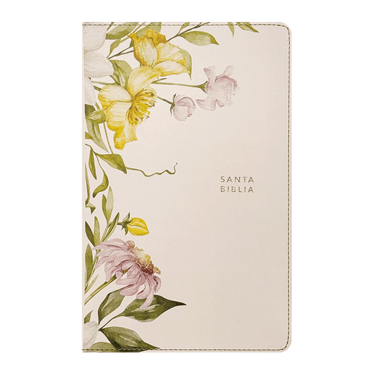Biblia ultrafina letra mediana NTV con Filament / Jardín floral / SentiPiel