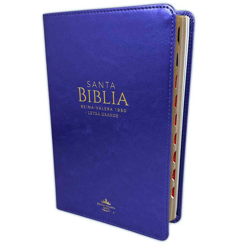 Biblia letra grande morada con índice RV1960