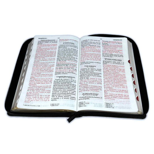 Biblia con Cierre Letra Grande 12 puntos RV1960 imi piel negro con índice