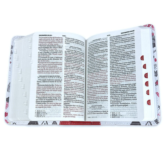 Biblia de Bolsillo tela impresa con índice - palabras de vida - rojo  RV1960