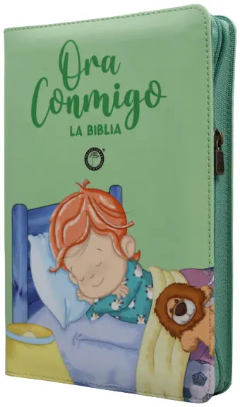 Biblia Ora conmigo TLA – Verde – Imitación Piel, con cierre