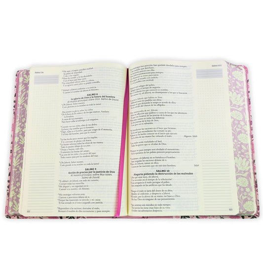Biblia de apuntes RVR60.  Rosa flores / Tapa dura
