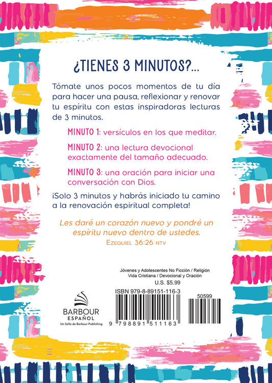 Devocionales de 3 minutos- para chicas adolescentes/ Barbour Español