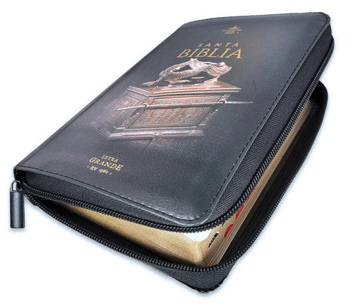 Biblia Con Cierre Compacta 10 Puntos RV1960- Imit Piel Negro Con Índice - Arca del Pacto
