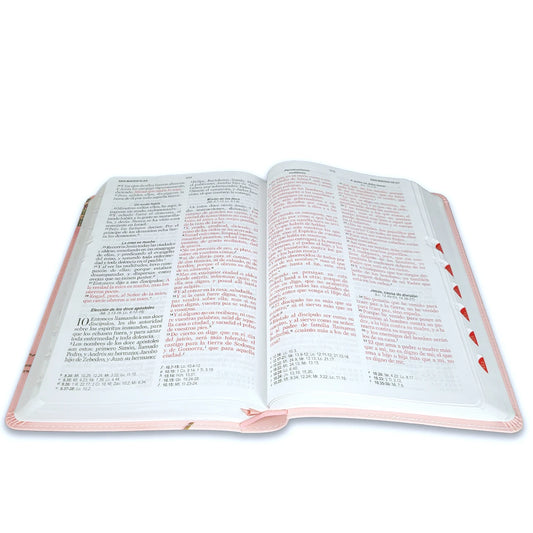 Biblia manual RVR60 – Supreme flores en rosa / Imitación Piel / Índice