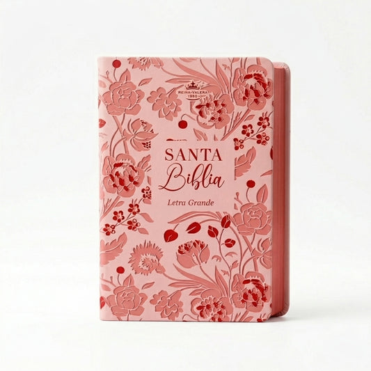 Biblia obsequios y premios RVR60 / Rosa floral / Imitación Piel / Cierre