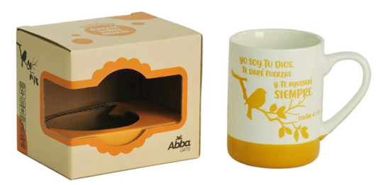 Taza de cerámica, 17 onzas -Yo Soy Tu Dios Isaías 41:10, Colección Gracia Sobre Gracia