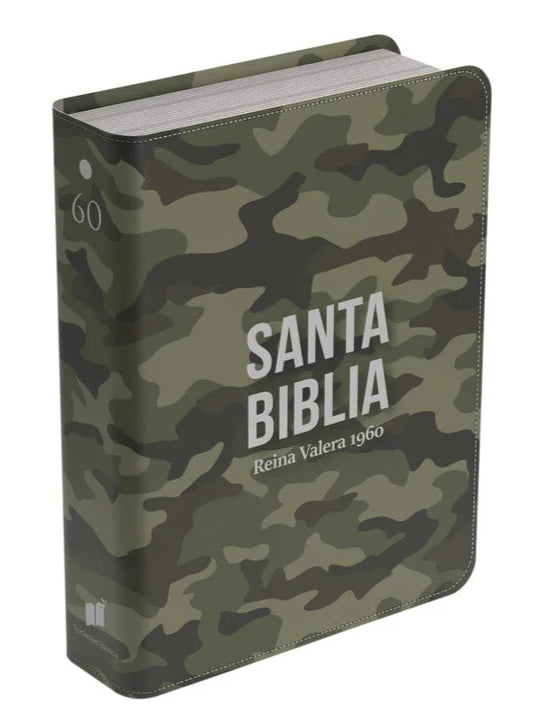 Biblia Compacta Camuflaje Verde RVR60 – Imitación Piel